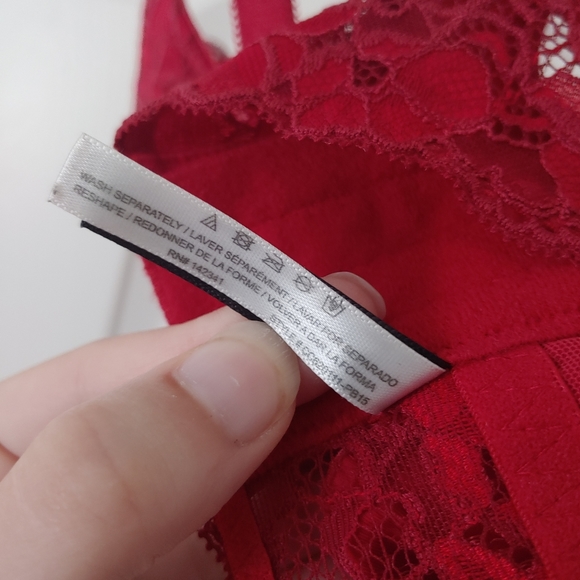Adore Me red floral lace longline bra - Picture 9 of 9